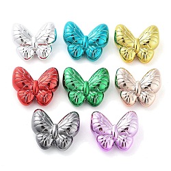 UV Plating Acrylic Beads, Butterfly, Mixed Color, 22x25.5x10mm, Hole: 1.6mm(X-PACR-C005-01)