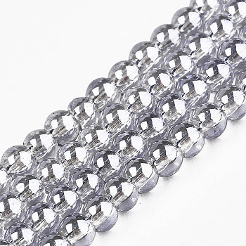 Electroplate Glass Beads Strands, Round, Gainsboro, 3mm, Hole: 0.5mm, about 295~297pcs/strand, 26.77''(68cm)