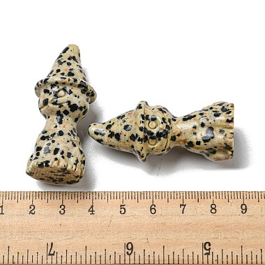 Резные фигурки из натуральной далматинской яшмы исцеляющий кот в шляпе ведьмы(DJEW-D012-07J)-3