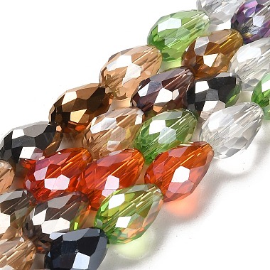 15mm Mixed Color Drop Electroplate Glass Beads