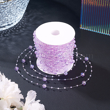 Acrylic Round Beaded Link Chains(DIY-MB0007-001C)-5
