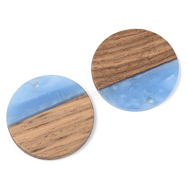 Opaque Resin & Walnut Wood Pendants(RESI-S389-025A-C)-3