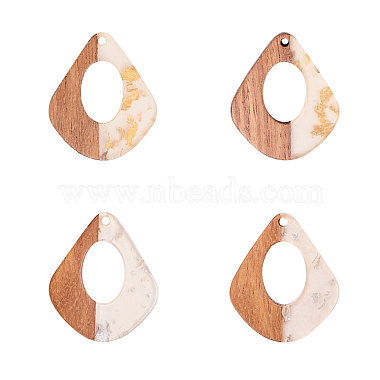 Transparent Resin & Walnut Wood Pendants(RESI-CJ0001-47)-3