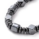 Disc & Column & Polygon Synthetic Hematite Beaded Necklace with Magnetic Clasp for Men Women(G-C006-03)-2