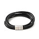 Cowhide Multi-strand Bracelet with 304 Stainless Steel Magnetic Clasps(BJEW-H552-02P)-2