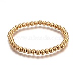 201 Stainless Steel Stretch Bracelets, Round, Golden, 2-1/4 inch(5.6cm)(BJEW-F363-01G)