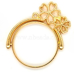 Zinc Alloy Open Back Bezel Pendants(rotatable), For DIY Epoxy Resin, Pressed Flower Jewelry, Flat Round with 5-Petal Flower, Cadmium Free & Lead Free, Golden, 38.5x38.5x3.5mm, Hole: 1.6mm, Inner Size: 25mm(PALLOY-WH0076-77G-RS)