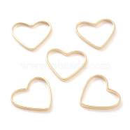 Brass Linking Rings, Long-Lasting Plated, Heart, Real 24K Gold Plated, 6x7.5x1mm, Inner Diameter: 6x5mm(KK-Y003-02A-G)