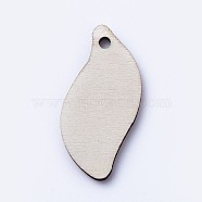 Natural Wood Pendants, Undyed, Laser Cut Wood Shape, Wood Slice, Leaf, Antique White, 29.5x15.5x2.5mm, Hole: 2mm(WOOD-WH0100-36A)