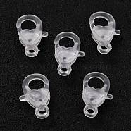Plastic Lobster Claw Clasps, Heart, Clear, 22.5x13x6.5mm, Hole: 3mm(PALLOY-F017-01A)
