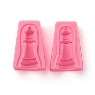 Food Grade Silicone Molds, Fondant Molds, For DIY Cake Decoration, Chocolate, Candy, UV Resin & Epoxy Resin Jewelry Making, Chess Piece, Pink, 64x43x15mm, Inner Diameter: 55x4~22mm(DIY-E021-49)