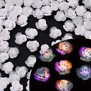 Luminous Resin Decoden Cabochons, Glow in the Dark, Flower, Misty Rose, 7x7x3.5mm(RESI-K036-58)