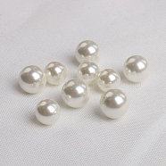 South Sea Pearl DIY Jewelry Accessories, Round, Half Drilled, Seashell Color, 6mm(PW-WG29406-01)