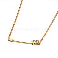 Arrow 304 Stainless Steel Pendant Necklaces, with Lobster Claw Clasps, Golden, 17.9 inch(45.5cm)(NJEW-F111-01G)