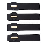 PU Imitation Leather Sew on Toggle Buckles, Tab Closures, Cloak Clasp Fasteners, with Alloy Finding, Black, 142x38x9mm(DIY-WH0292-53B)