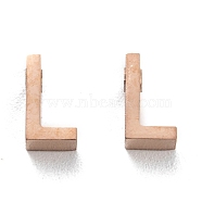 Ion Plating(IP) 304 Stainless Steel Charms, Alphabet, Rose Gold, Letter.L, 8x4.5x3mm, Hole: 1.8mm(STAS-K216-41L-RG)