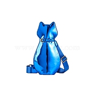 Lady Autumn and Winter New High-Value Cat Diagonal Bag, Wide Shoulder Strap, Bright Surface, Personality Chest Bag, Small Portable Single Shoulder Bag, Dodger Blue, 310x90x60mm, Shoulder Belt: 1100mm long(PW-WG65EFE-03)