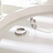 Stainless Steel Hoop Earrings with Cubic Zirconia for Women(AP6099-2)