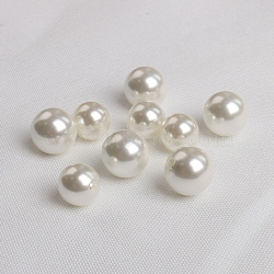 South Sea Pearl DIY Jewelry Accessories, Round, Half Drilled, Seashell Color, 6mm(PW-WG29406-01)