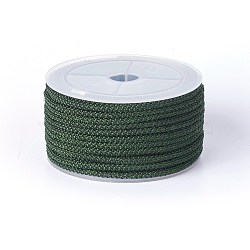 Polyester Braided Cord, Dark Slate Gray, 3mm, about 12.02~13.12 yards(11~12m)/roll(OCOR-F010-A09)
