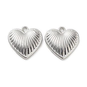 Alloy Pendants, Lead Free & Cadmium Free, Heart, Platinum, 15x15x2.5mm, Hole: 1.5mm