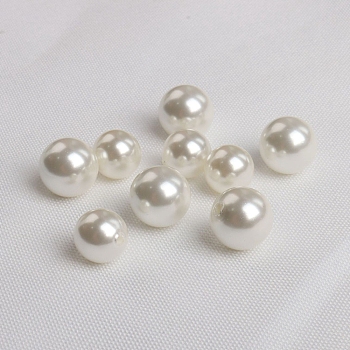 South Sea Pearl DIY Jewelry Accessories, Round, Half Drilled, Seashell Color, 6mm