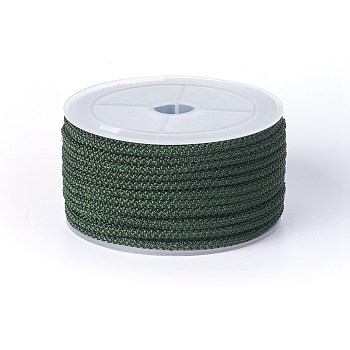 Polyester Braided Cord, Dark Slate Gray, 3mm, about 12.02~13.12 yards(11~12m)/roll