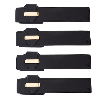 PU Imitation Leather Sew on Toggle Buckles, Tab Closures, Cloak Clasp Fasteners, with Alloy Finding, Black, 142x38x9mm