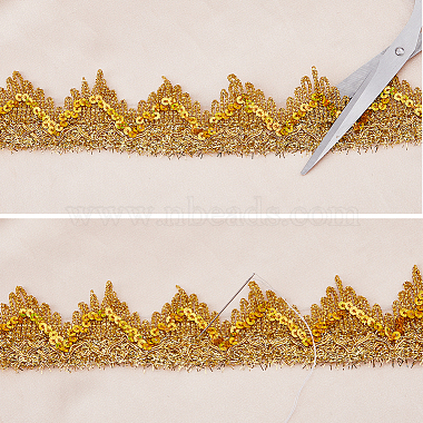 13M Sequin Polyester Wavy Lace Ribbon(OCOR-WH0090-037B)-4