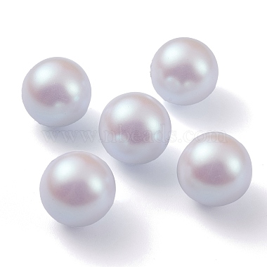 Light Steel Blue Round Plastic Beads