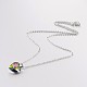 Heart Electroplated Glass Pendant Necklaces(NJEW-JN01390)-2