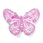 Printed Opaque Acrylic Beads, Butterfly, Violet, 31x41x4.5mm, Hole: 1.5mm(MACR-R004-02C)