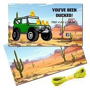 50Pcs Paper Card, Greeting Card, Duck Theme Card, Rectangle, Car Pattern, 87.5x50mm(AJEW-CN0001-37G)
