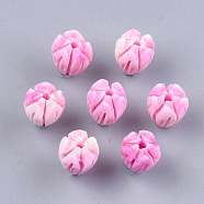 Synthetic Coral Beads, Dyed, Flower Bud, Violet, 8.5x7mm, Hole: 1mm(CORA-S026-20A-03)
