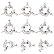 Beebeecraft 10Pcs Rack Plating Brass Spring Clasps, Real Platinum Plated, 13x5mm, Hole: 2mm(KK-BBC0005-67P)