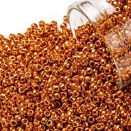 TOHO Round Seed Beads, Japanese Seed Beads, (PF562) PermaFinish Burnt Orange Metallic, 11/0, 2.2mm, Hole: 0.8mm, about 5555pcs/50g(SEED-XTR11-PF0562)