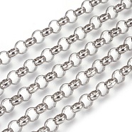 304 Stainless Steel Rolo Chains, Belcher Chain, Unwelded, Stainless Steel Color, 9mm(CHS-L017-18J)