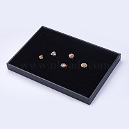 MDF Ring Displays, Covered with Flannelette, Rectangle, Black, 35.6x24x3cm(RDIS-G005-05A)