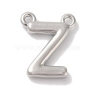 Rack Plating Brass Pendants, Long-Lasting Plated, Lead Free & Cadmium Free, Letter Charms, Platinum, Letter Z, 11x9x2mm, Hole: 1mm(KK-L216-003P-Z)