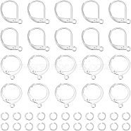 120Pcs 2 Style 304 Stainless Steel Leverback Earring Findings, with 180Pcs Open Jump Rings, Stainless Steel Color, 14.5~15x10~12x2mm, Hole: 1~1.5mm, 60Pcs/style(STAS-UN0038-45)