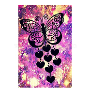 DIY Butterfly Pattern Diamond Painting Kits, Including Resin Rhinestones, Diamond Sticky Pen, Tray Plate and Glue Clay, for Witchcraft Wiccan Altar Supplies, Medium Violet Red, 400x300mm(WICR-PW0001-41F)