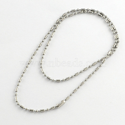 304 Stainless Steel Ball Chain Necklace Making, Stainless Steel Color, 21.6 inch(54.9cm)x2.0mm(NJEW-R225-04)