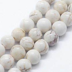 Natural Magnesite Beads Strands, Round, 10mm, Hole: 1mm, about 37pcs/strand,  14.76 inch(37.5cm)(G-I199-27-10mm)