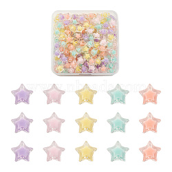Yilisi 200Pcs 5 Colors Transparent Acrylic Beads, Bead in Bead, Faceted, Star, Mixed Color, 14x15x8.5mm, Hole: 2mm, 40pcs/color(TACR-YS0001-04)