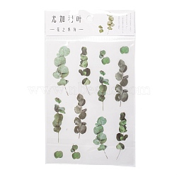 Flower Pattern Waterproof Self Adhesive Hot Stamping Stickers, DIY Hand Account Photo Album Decoration Sticker, Spring Green, 15x10.5x0.05cm(DIY-I063-06)