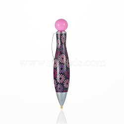 Plastic Diamond Painting Point Drill Pen, with Clip, Diamond Painting Tools, Polka Dot Pattern, Pearl Pink, 100x20mm(DIAM-PW0001-012B)