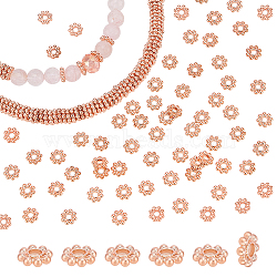500Pcs Alloy Daisy Spacer Beads, Flower, Rose Gold, 5x1.5mm, Hole: 1.8mm(FIND-PH0059-80)