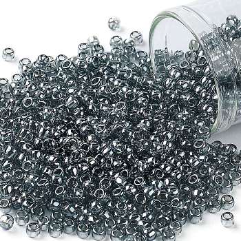 TOHO Round Seed Beads, Japanese Seed Beads, (113) Black Diamond Transparent Luster, 8/0, 3mm, Hole: 1mm, about 1110pcs/50g