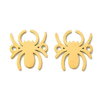 201 Stainless Steel Connector Charms, Laser Cut, Spider Link, Real 18K Gold Plated, 17x15.5x1mm, Hole: 1.6mm