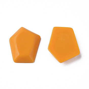 Opaque Acrylic Cabochons, Pentagon, Orange, 23.5x18x4mm, about 450pcs/500g